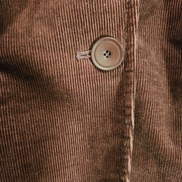 Halgen Corduroy Jacket Womens L Brown Blazer lined pockets notched shoulder tabs - Picture 6 of 16